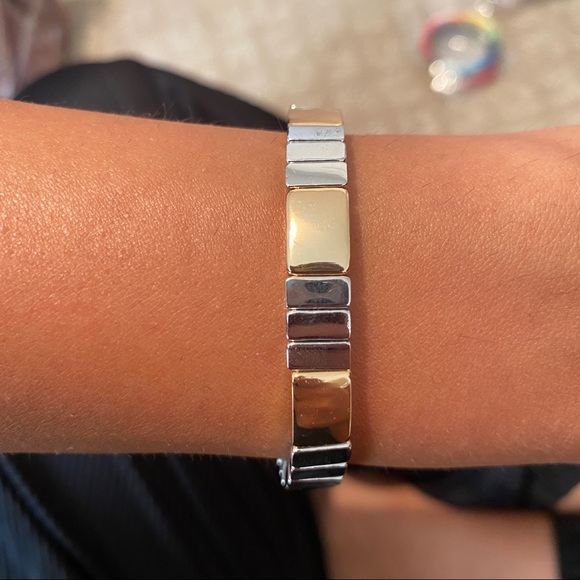 Enamel Tile Bracelet - Gold and Silver - Picture 4 of 5